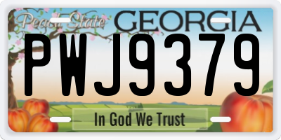 GA license plate PWJ9379