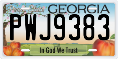 GA license plate PWJ9383