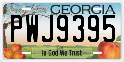 GA license plate PWJ9395