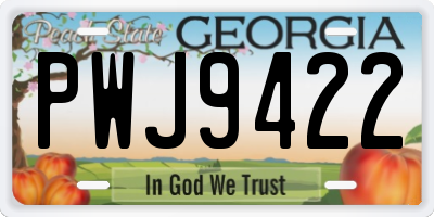 GA license plate PWJ9422