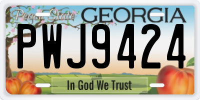 GA license plate PWJ9424