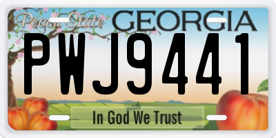 GA license plate PWJ9441