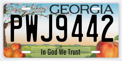 GA license plate PWJ9442