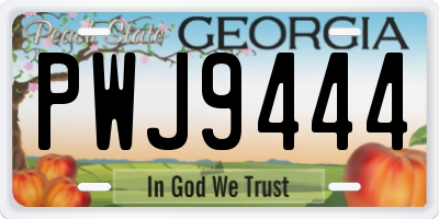 GA license plate PWJ9444