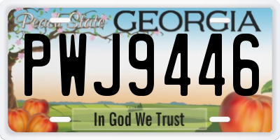 GA license plate PWJ9446