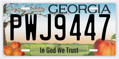 GA license plate PWJ9447