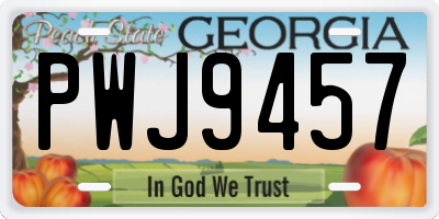 GA license plate PWJ9457