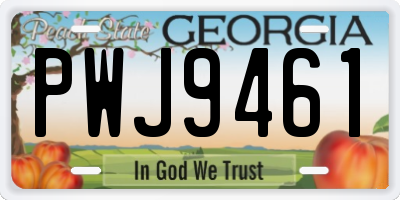 GA license plate PWJ9461