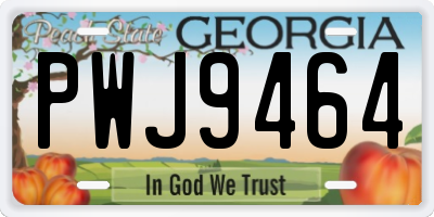 GA license plate PWJ9464