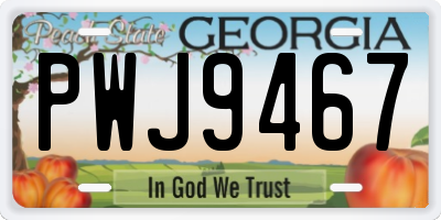 GA license plate PWJ9467