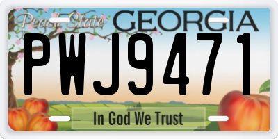 GA license plate PWJ9471