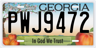 GA license plate PWJ9472