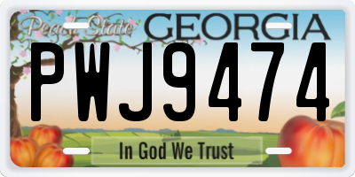 GA license plate PWJ9474
