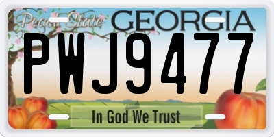 GA license plate PWJ9477