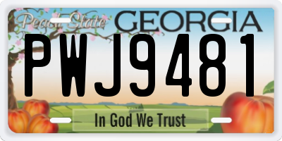 GA license plate PWJ9481