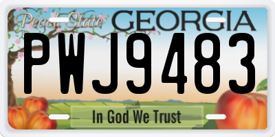 GA license plate PWJ9483