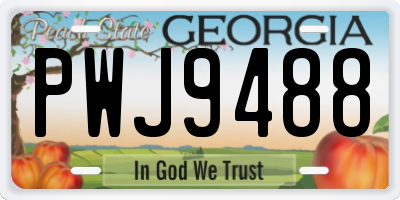GA license plate PWJ9488