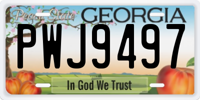 GA license plate PWJ9497
