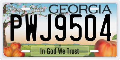 GA license plate PWJ9504