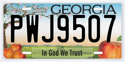 GA license plate PWJ9507