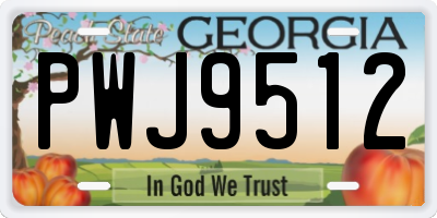 GA license plate PWJ9512