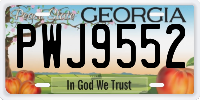 GA license plate PWJ9552
