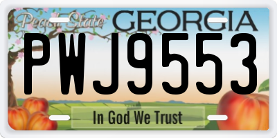 GA license plate PWJ9553