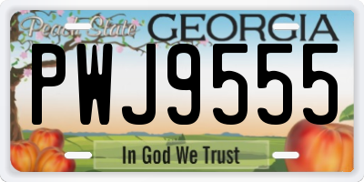 GA license plate PWJ9555