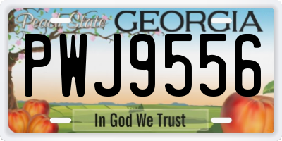 GA license plate PWJ9556