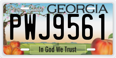 GA license plate PWJ9561