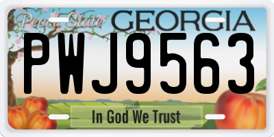 GA license plate PWJ9563