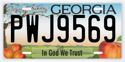 GA license plate PWJ9569