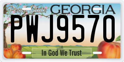GA license plate PWJ9570