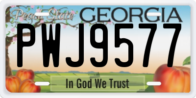 GA license plate PWJ9577