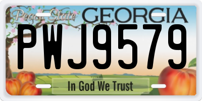 GA license plate PWJ9579