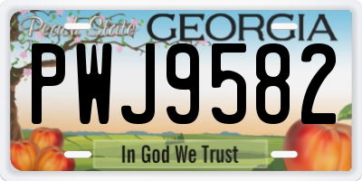 GA license plate PWJ9582