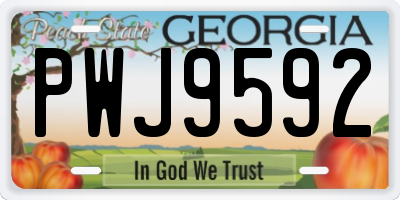 GA license plate PWJ9592
