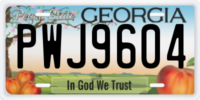 GA license plate PWJ9604