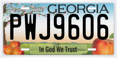 GA license plate PWJ9606