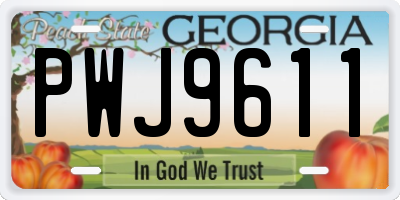 GA license plate PWJ9611
