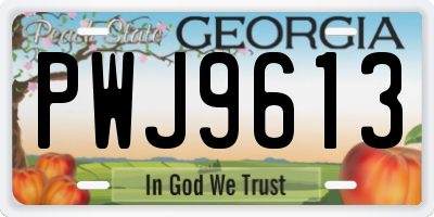 GA license plate PWJ9613