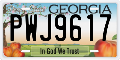 GA license plate PWJ9617