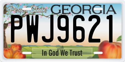 GA license plate PWJ9621