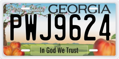 GA license plate PWJ9624