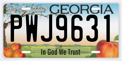 GA license plate PWJ9631