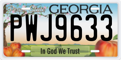 GA license plate PWJ9633
