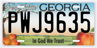 GA license plate PWJ9635
