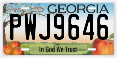 GA license plate PWJ9646