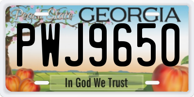 GA license plate PWJ9650