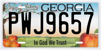 GA license plate PWJ9657